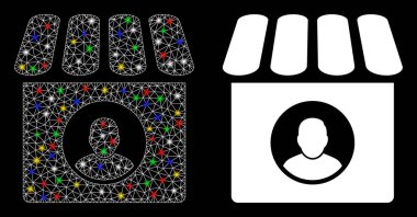 Flaş Noktalı Parlak Ağ Kablo Çerçevesi Satıcısı Simgesi