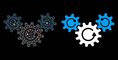 Parlak Izgara 2d Aktarım Tekerlekleri Döndürme Simgesi Işık Noktalı