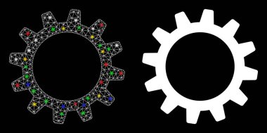 Parlak Izgara Gövde Çarklı Işık Lekeli Simge