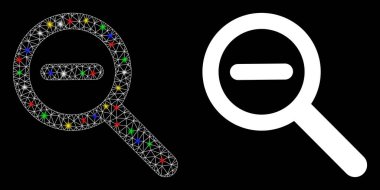 Parlak Izgara Kablo Çerçevesi Işık Lekeleri ile Uzaklaşan Simgeyi Büyüt