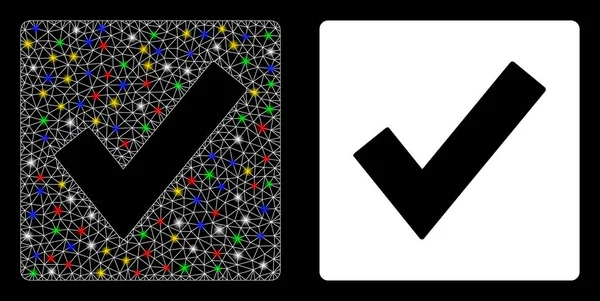 Icône valide de maille d'arrondi 2D avec des taches d'arrondi — Image vectorielle