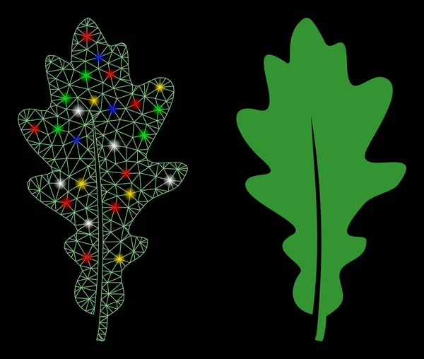 Flare Mesh Carcass Oak Leaf Icon with Flare Spots