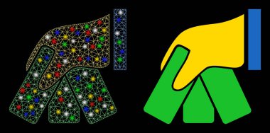 Fişek Ağı Banknotları Ödeme El Simgesi İşaret Lekeli