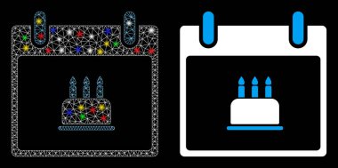 Fişek Ağı Doğumgünü Pasta Takvimi Gün Simgesi İşaret Lekeli