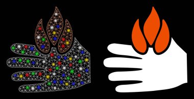 Işıl ışıl parlayan benekli el simgesi