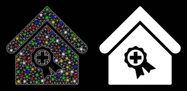 Parlak Ağ 2d Sertifikalı Klinik Binası Flash Benekli Simge