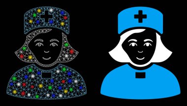 Parlak Ağlı İskelet Kilisesi Kadın Doktor Simgesi Fişek Benekli