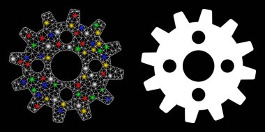 Fişek Ağı 2d Parlak Benekli Çark Simgesi