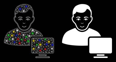 Fişek Benekli Ağ 2d Bilgisayar Yöneticisi Simgesi