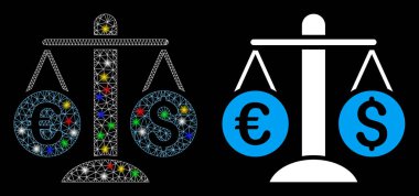 Parlak Izgara Gövdesi Para Ölçeklendirmesi Flash Noktaları ile Simgeyi Ölçeklendirir