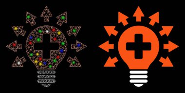 Parlak Kablo Kablosu Dezenfekte Lambası Simgesi Flash Benekli