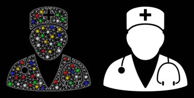 Parlak Kablo Çerçevesi, Doktor Simgesi ve Flash Noktaları