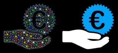 Işıl ışıl parlayan Avro Bozukluğu Fişek Benekli El Simgesi