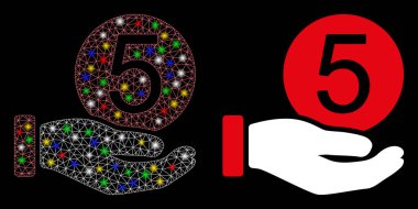 Fişek Ağı 2d Beş Cent Ödeme Simgesi Fişek Benekli