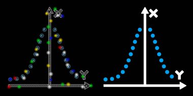 Fişek Lekeleri ile Ağ Gövdesi Gauss Çizim Simgesi Simgesi
