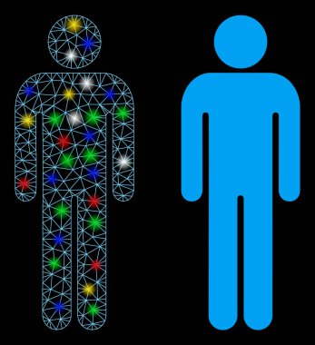 Fişek Noktalı Ağ Adam Simgesini Işıkla