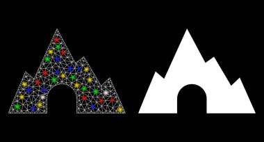 Işık Lekeli Fişek Kablosu Dağ Tünel Simgesi