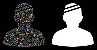 Ağ 2d Işık Noktalı Hasta Simgesi