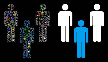 Ağ Kabuğu İnsanlar Topluluk Simgesini Alevli Lekelerle Işıkla