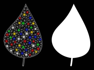 Işıldayan Ağ 2d Işık Noktalı Yaprak Simgesi