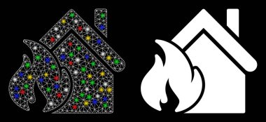 Fişek Kablosu Çerçeve Yangını Fişek Benekli Felaket Simgesi