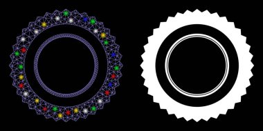 Fişek Kablosu Çerçevesi Rosette Mühürlü Çerçeve Simgesi Benekli