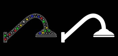 Fişek Lekeli Ağ Duş Borusu Simgesi Simgesini Işıkla