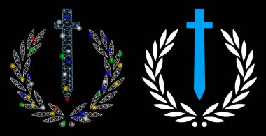 Fişek Kablosu Çerçeve Kılıç Onur Simgesi Benekli Simge