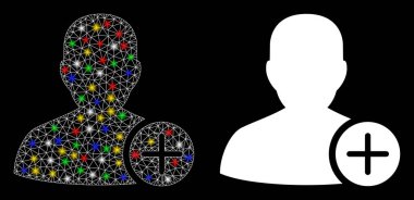 Parlak Ağlı Kablo Çerçevesi Kullanıcısı Flash Benekli Simge Ekle