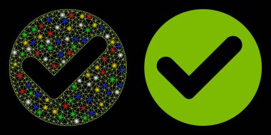 Işık Lekeli Parlak Kablo Çerçevesi Geçerli Simge