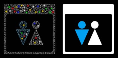 Parlak Ağ 2d Wc Kişi Takvim Sayfa Simgesi Flash Noktaları