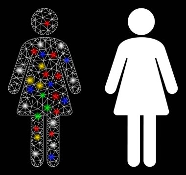 Işıklı Ağ 2d Kadın Simgesi