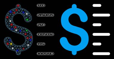 Işık Lekeli Parlak Ağlı 2d Dolarlık Değer Simgesi