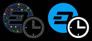 Parlak Izgara Kablo Çerçeve Göstergesi Kredi Tezgahı Simgesi Flash Noktalı Simgesi