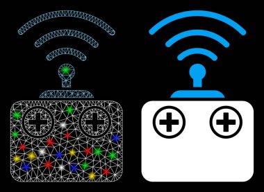 Ağ Ağı Radyo Kontrol Aygıtı Simgesini Fişek Benekli Fişekle