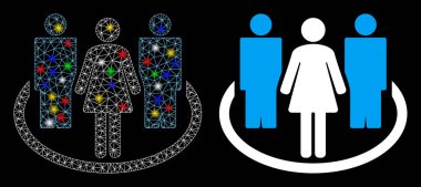 Parlak Izgara 2d Flaş Noktalı Toplum Simgesi