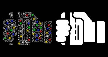 Parlak Ağ Kredi Kartı Simgesini Işık Lekeleriyle Öde