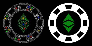 Fişek Kabuğu Ethereum Kumarhanesi Fişek Benekli Çip Simgesi