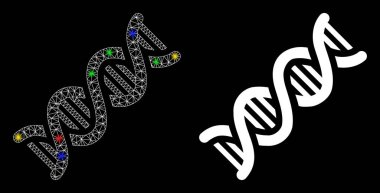 Işık Lekeli Parlak Ağlı Karkas DNA Sarmal Simgesi