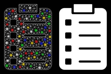 Işık Noktalı Parlak Ağ 2d Liste Simgesi