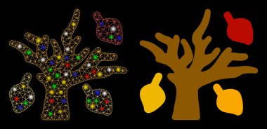 Fişek Kabuğu Sonbahar Ağacı Simgesini Işıklı Leke ile Işıkla