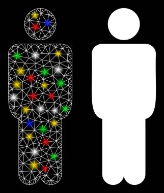 Fişek Noktalı Ağ Adam Simgesini Işıkla