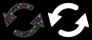 Parlak Izgara Kablo Çerçevesi Tazeleme Simgesi Flash Noktaları ile