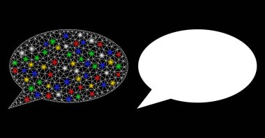 Fişek Kablosu Çerçevesi Mesaj Bulut Simgesi Benekli