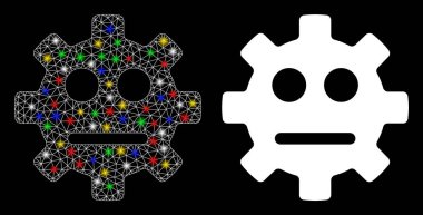 Işıl ışıl yanan iskelet dişli acınası gülen yüz simgesi Flash Spots