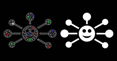 Işıl ışıl 2d Gülümseme Simgeyi Fişek Benekleriyle Bağlar