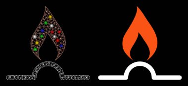 Fişek Lekeli Ağ Gaz Alevi Simgesi Simgesi