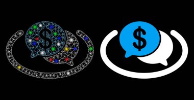 Parlak Kablo Çerçevesi Finansal Ağ Sohbeti Simgesi ile Flash Spots