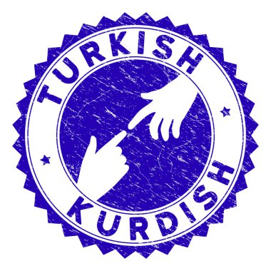 Grunge Türk Kürtçe Yuvarlak Mühür Mührünü Bağlıyor