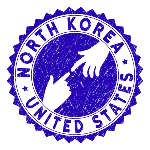 Водяной знак, соединяющий Северную Корею и США — стоковый вектор